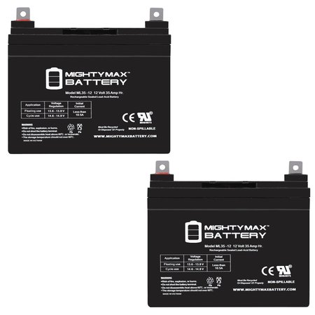 12V 35AH SLA Replaces Scooter Pride Mobility Jazzy Select - 2PK -  MIGHTY MAX BATTERY, MAX3957421